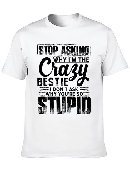 Crazy Bestie Black Graphic T-Shirt