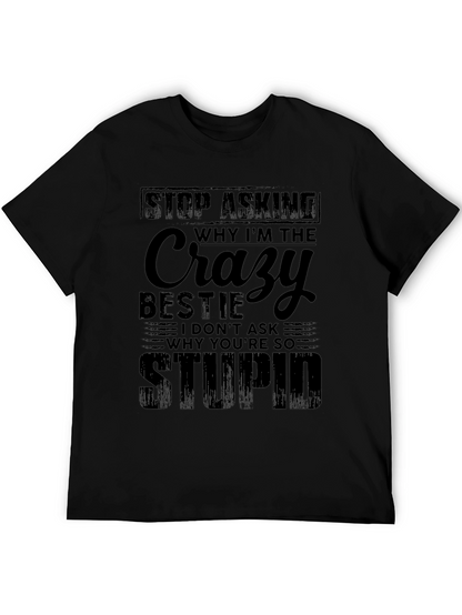 Crazy Bestie Black Graphic T-Shirt