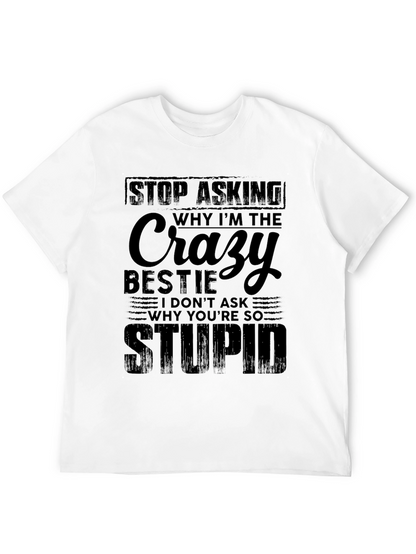 Crazy Bestie Black Graphic T-Shirt
