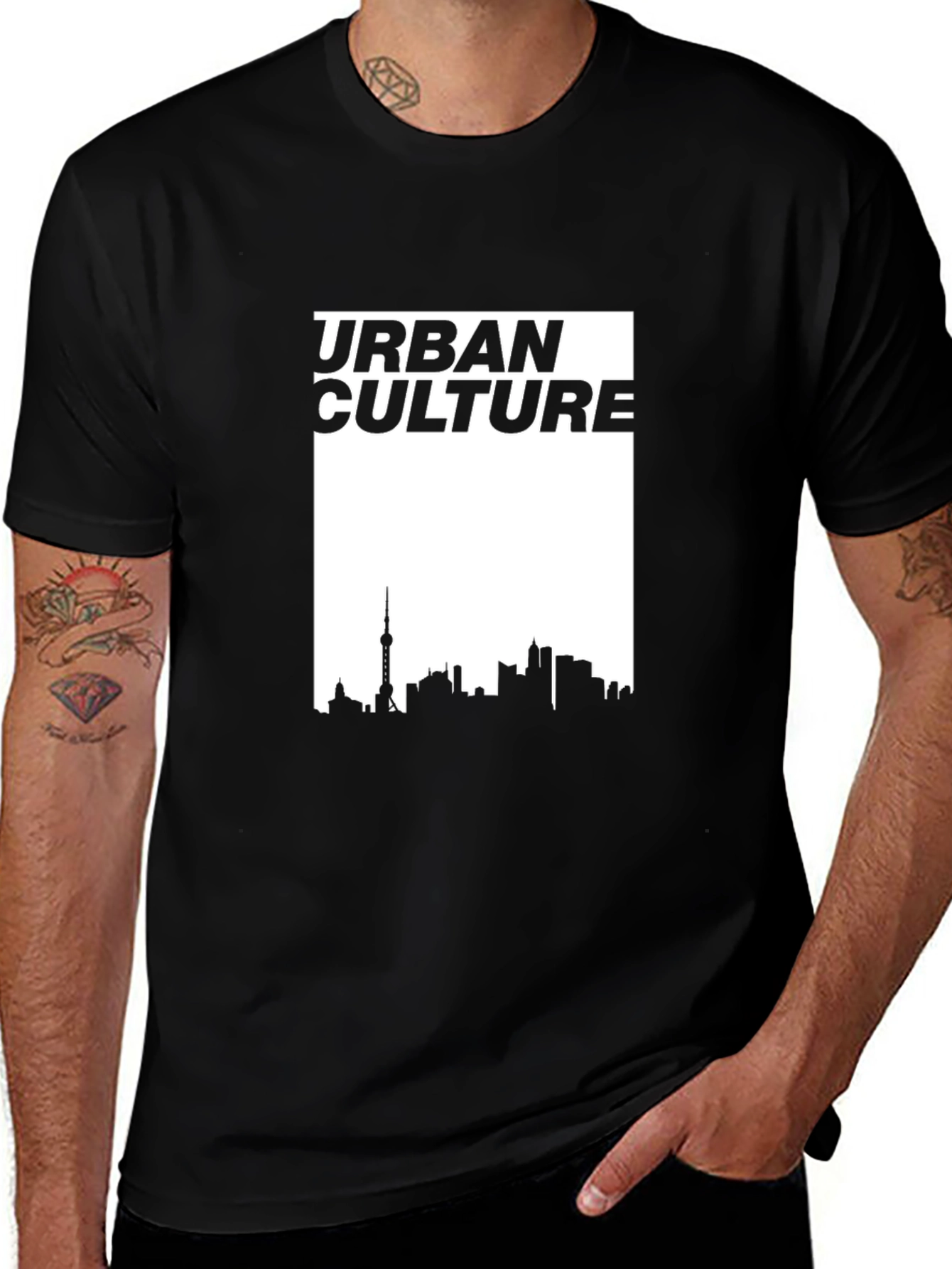 Urban Culture Graphic Tee - Black