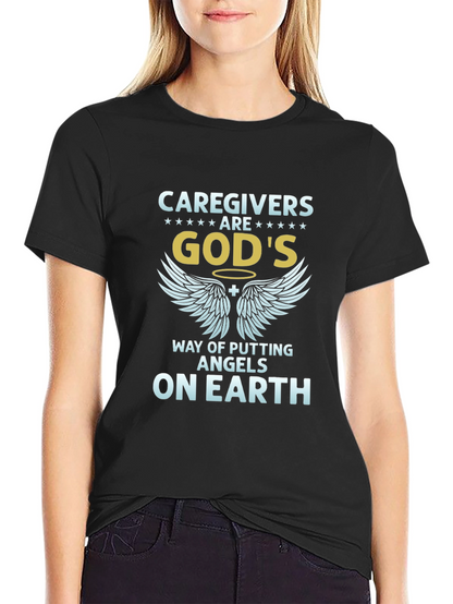 Caregivers Gods Angels T-Shirt - Mens Black