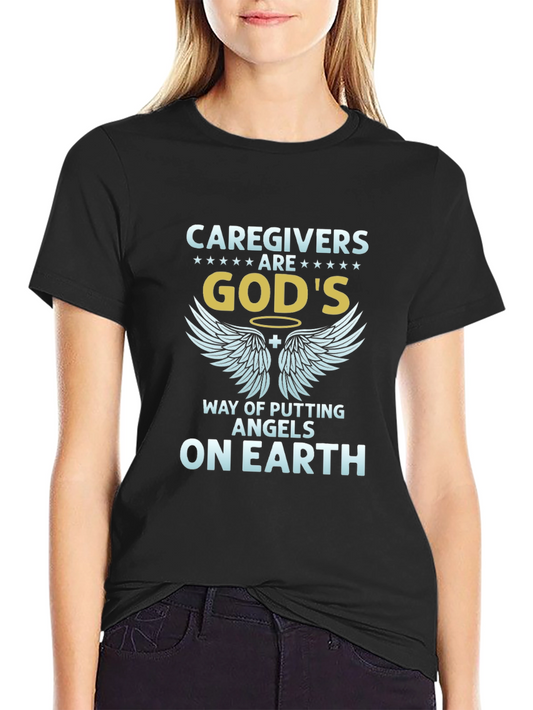 Caregivers Gods Angels T-Shirt - Mens Black