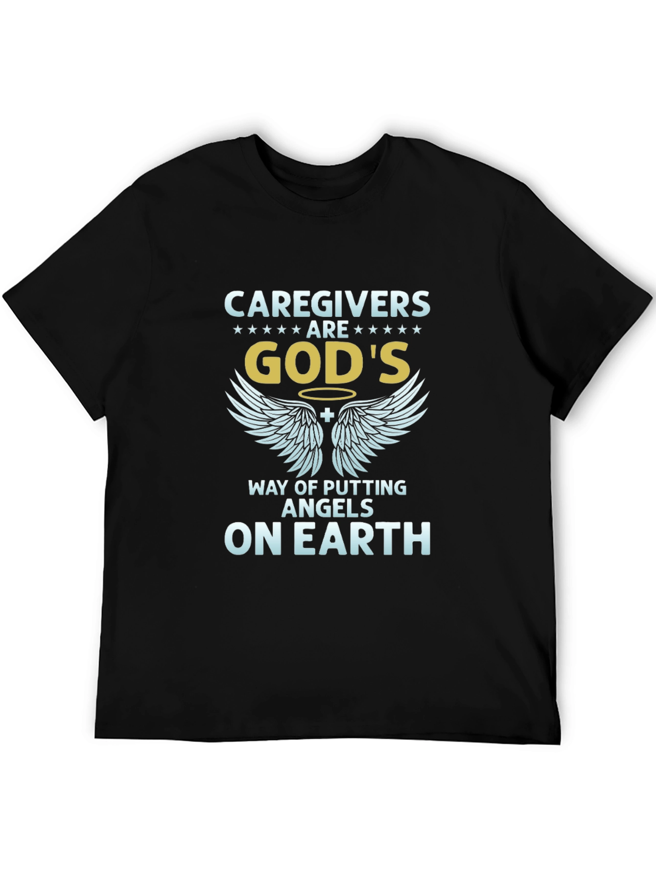 Caregivers Gods Angels T-Shirt - Mens Black