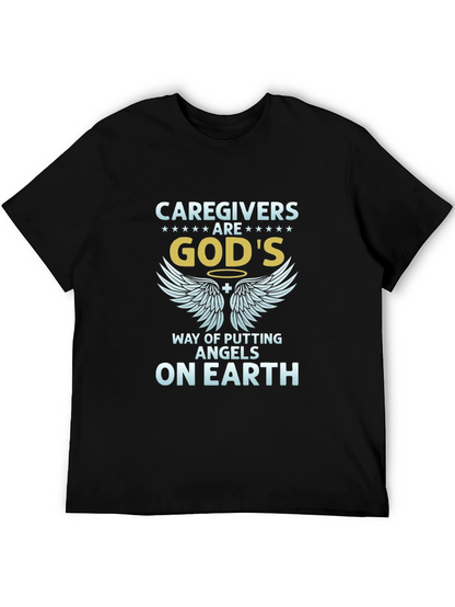Caregivers Gods Angels T-Shirt - Mens Black