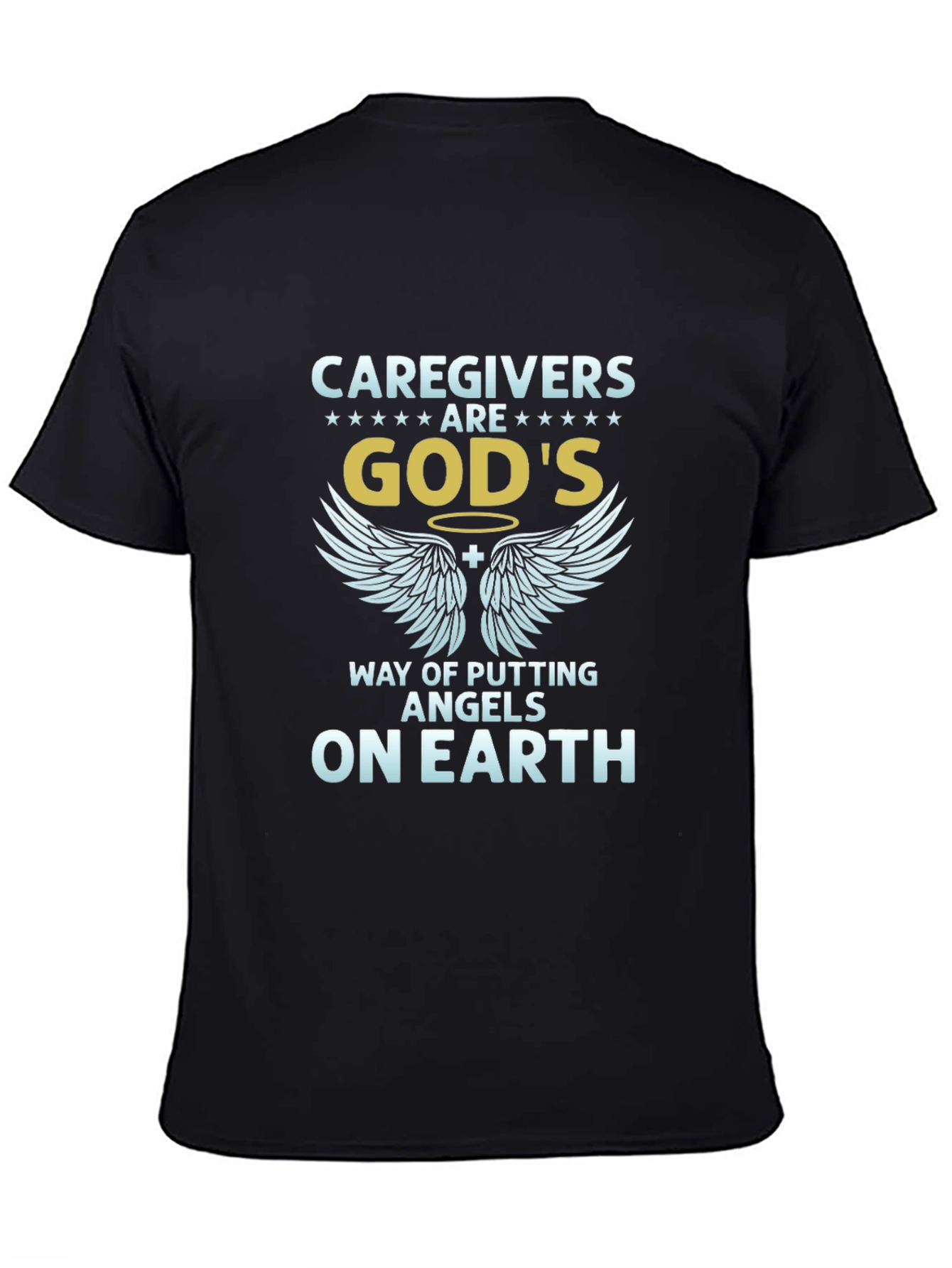 Caregivers Gods Angels T-Shirt - Mens Black