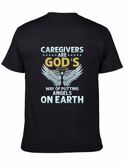 Caregivers Gods Angels T-Shirt - Mens Black