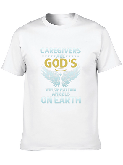 Caregivers Gods Angels T-Shirt - Mens Black