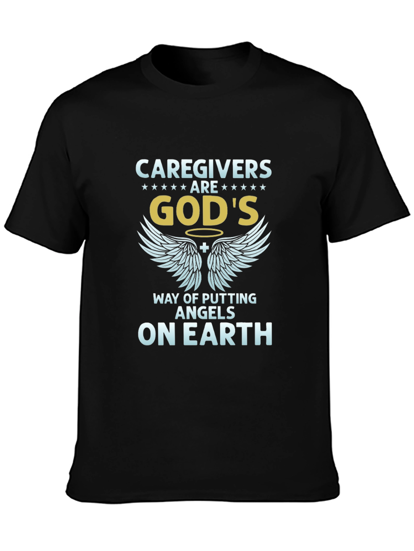Caregivers Gods Angels T-Shirt - Mens Black