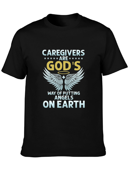 Caregivers Gods Angels T-Shirt - Mens Black
