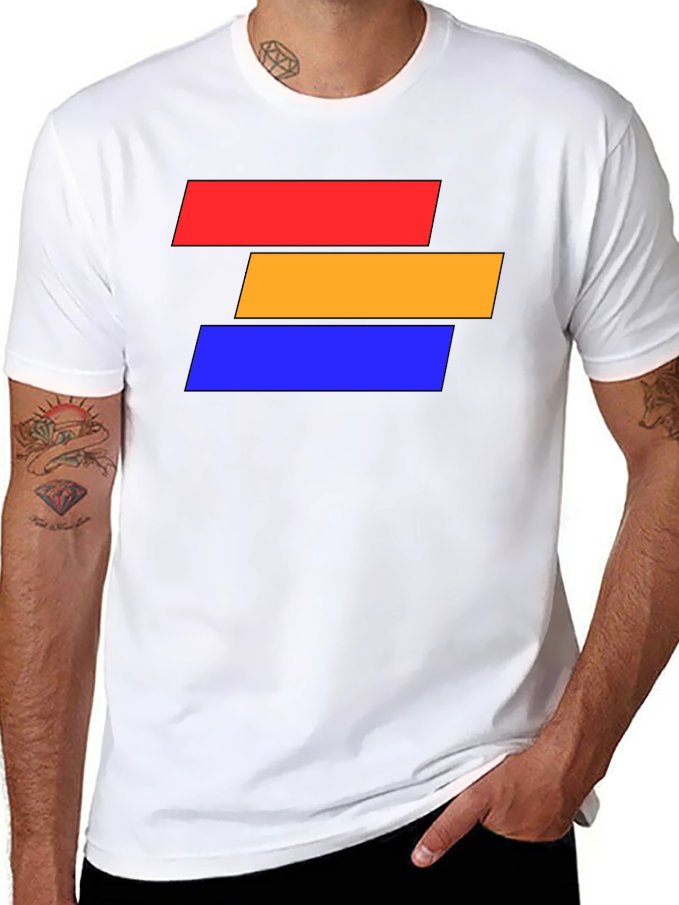 Abstract Block Graphic Tee - Modern Style