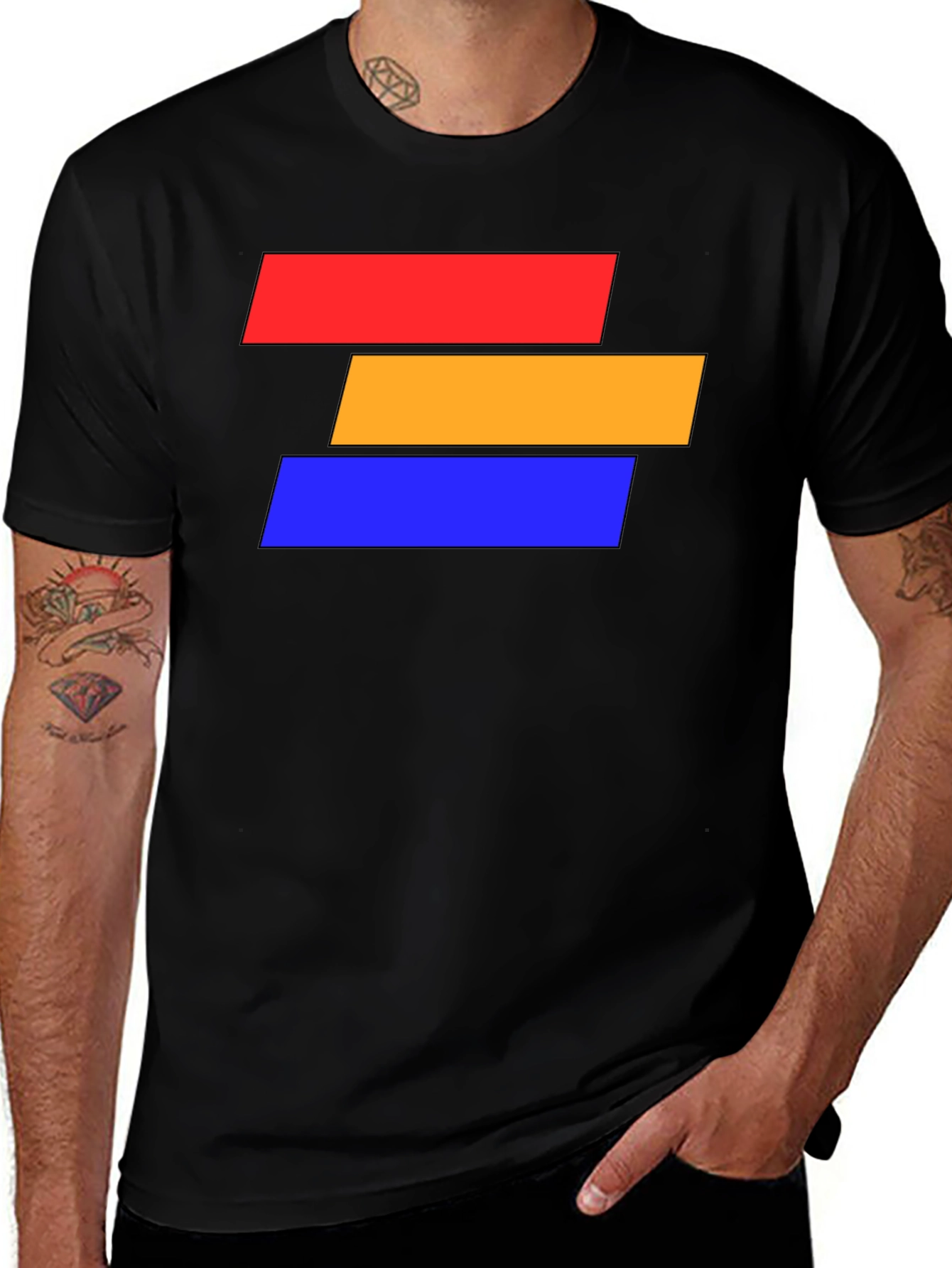 Abstract Block Graphic Tee - Modern Style