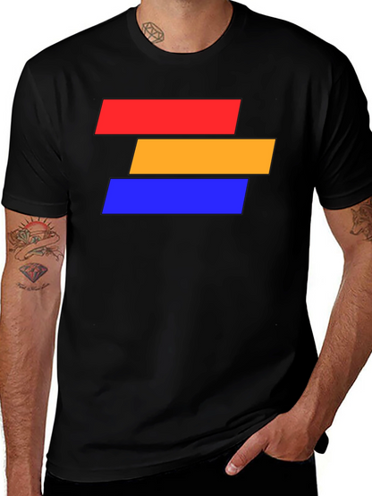 Abstract Block Graphic Tee - Modern Style