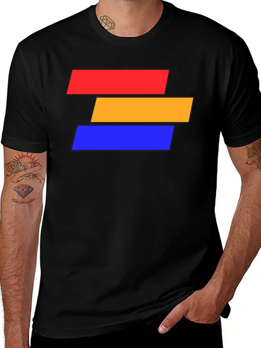 Abstract Block Graphic Tee - Modern Style