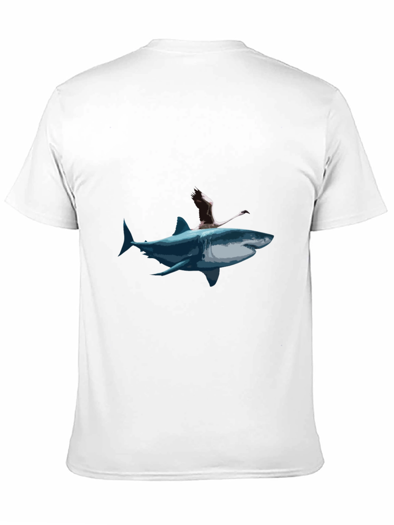 Shark & Flamingo Graphic Tee - Mens Black T-Shirt