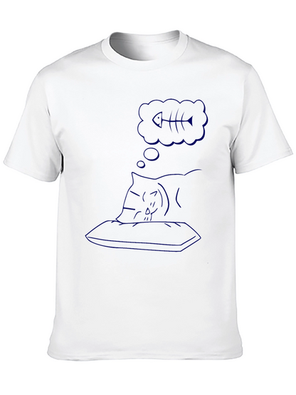 Dreaming Cat Black T-Shirt