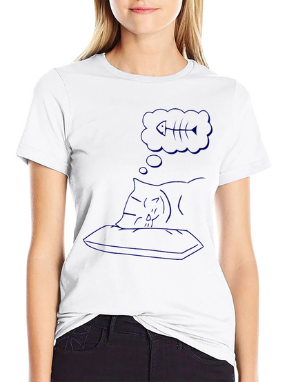 Dreaming Cat Black T-Shirt