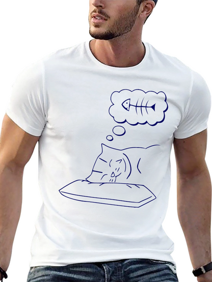 Dreaming Cat Black T-Shirt