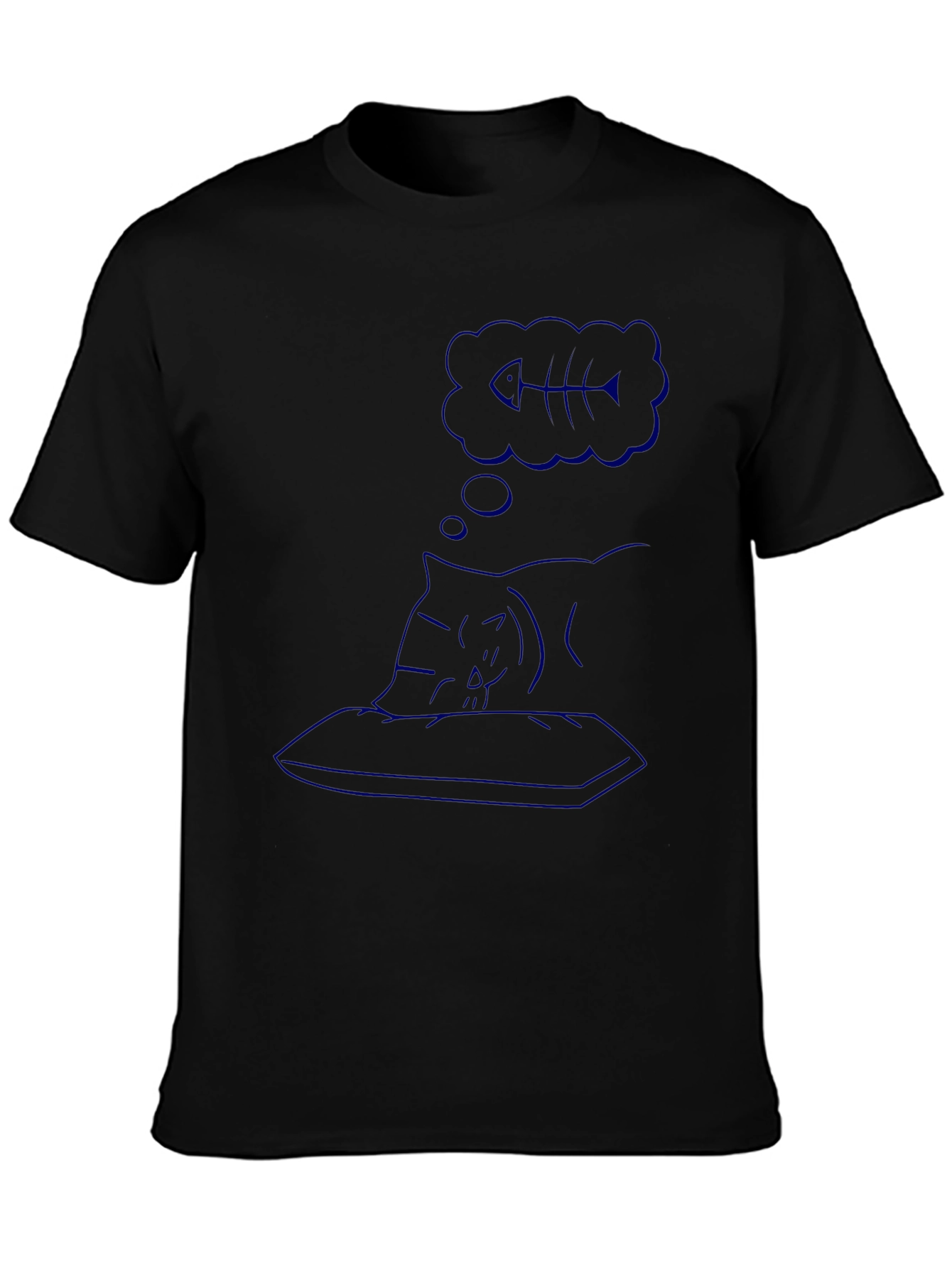 Dreaming Cat Black T-Shirt