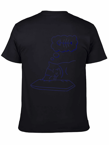 Dreaming Cat Black T-Shirt