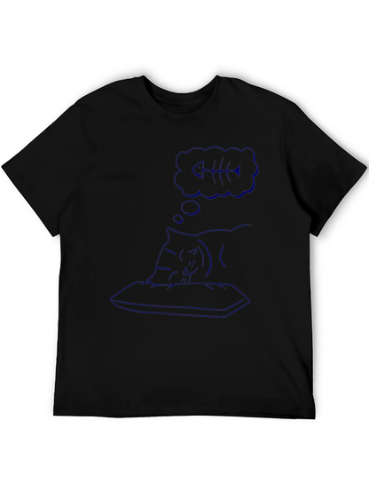 Dreaming Cat Black T-Shirt