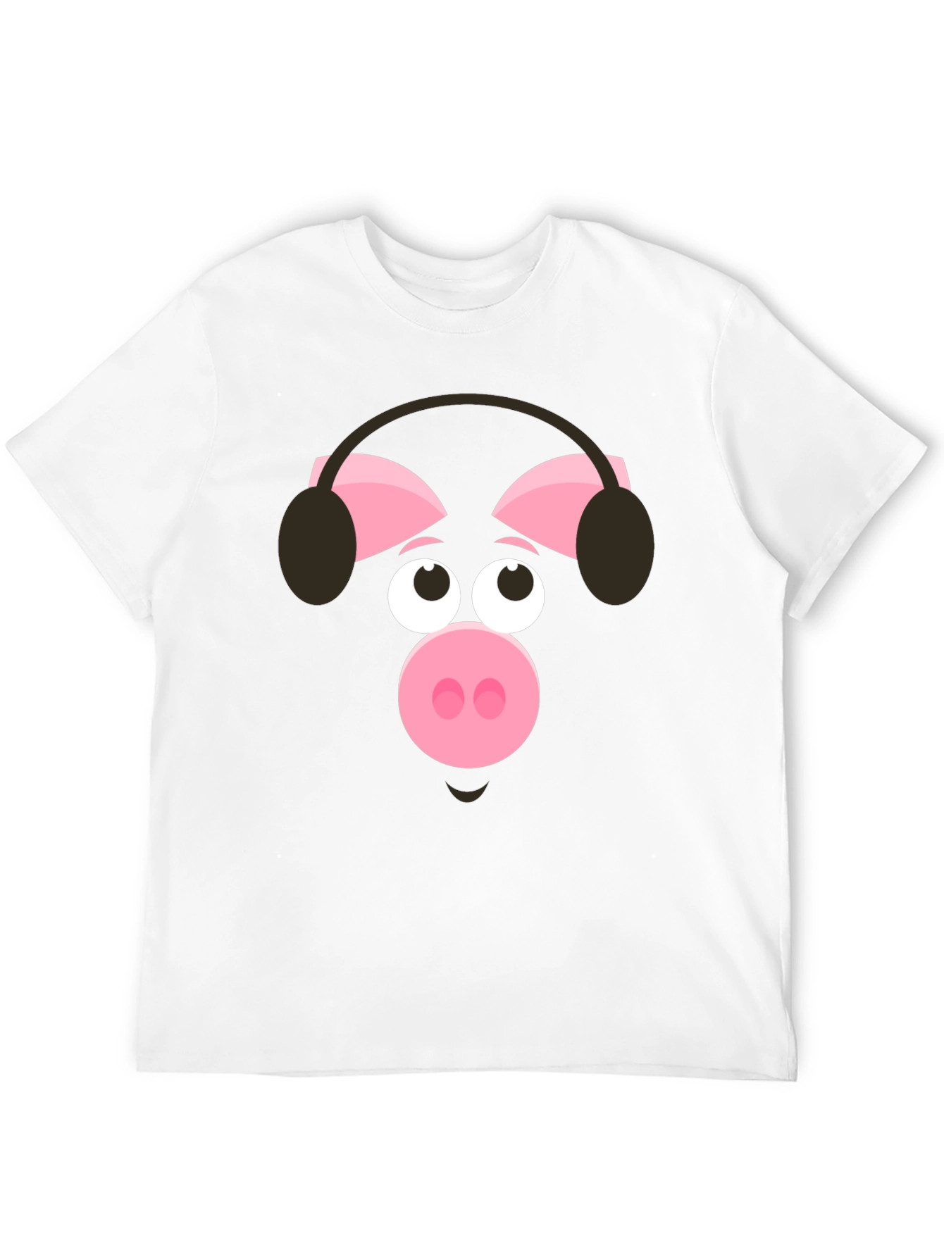 Pig Wearing Headphones Graphic T-Shirt