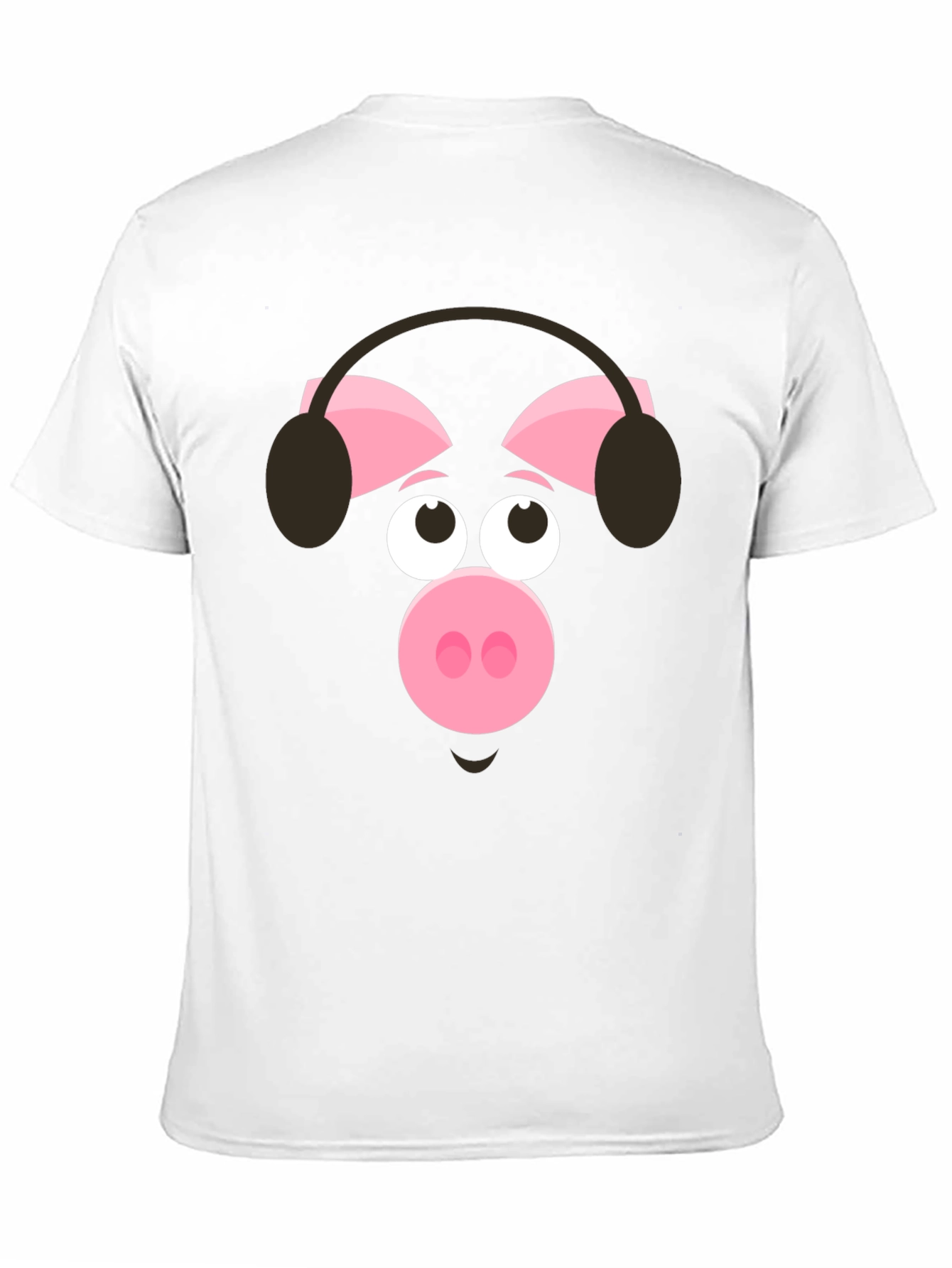 Pig Wearing Headphones Graphic T-Shirt