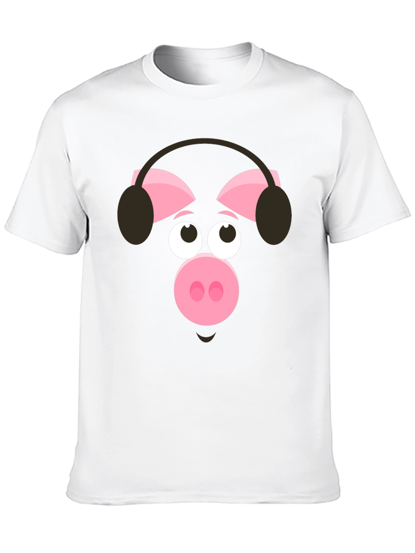 Pig Wearing Headphones Graphic T-Shirt