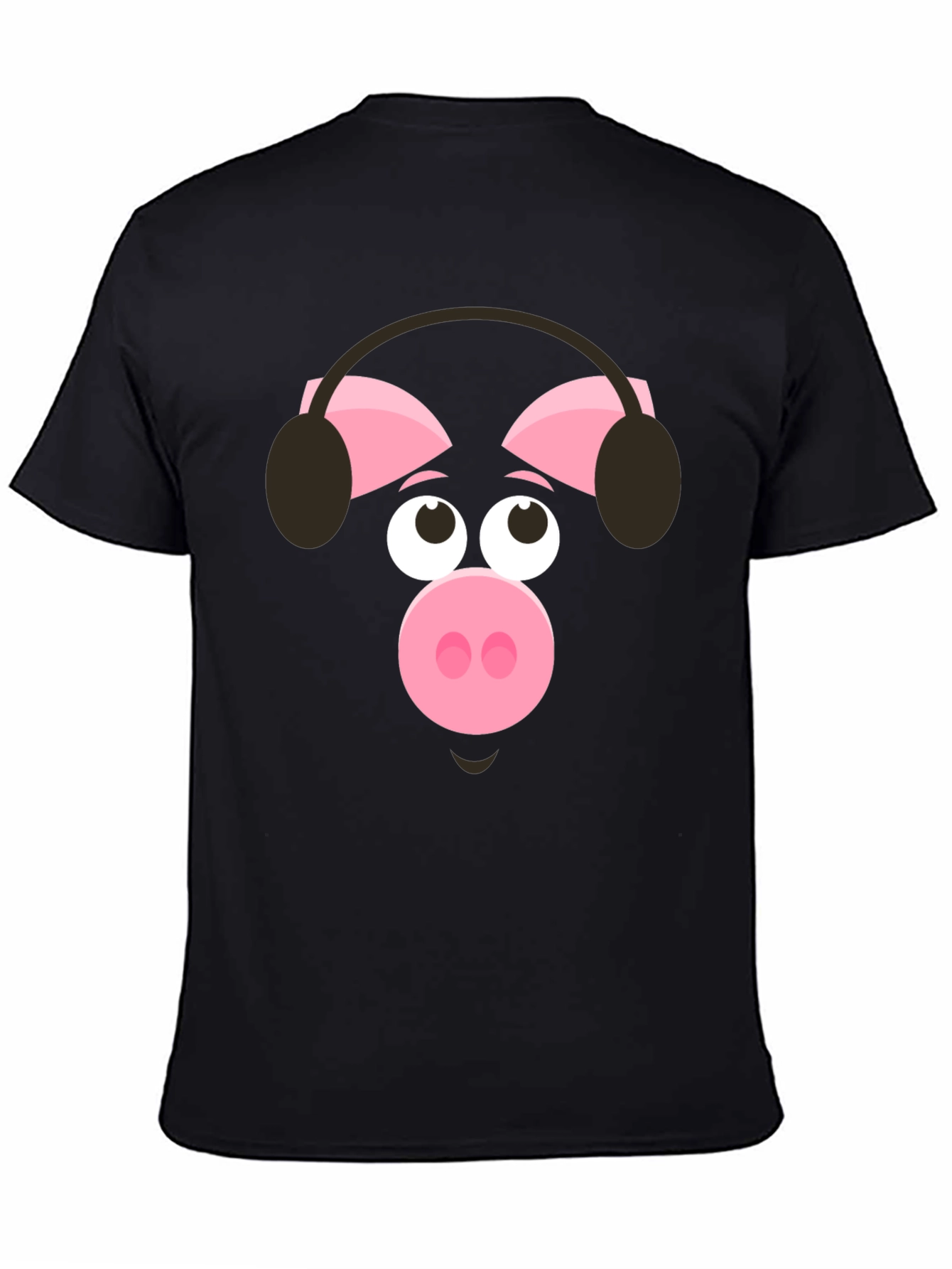 Pig Wearing Headphones Graphic T-Shirt