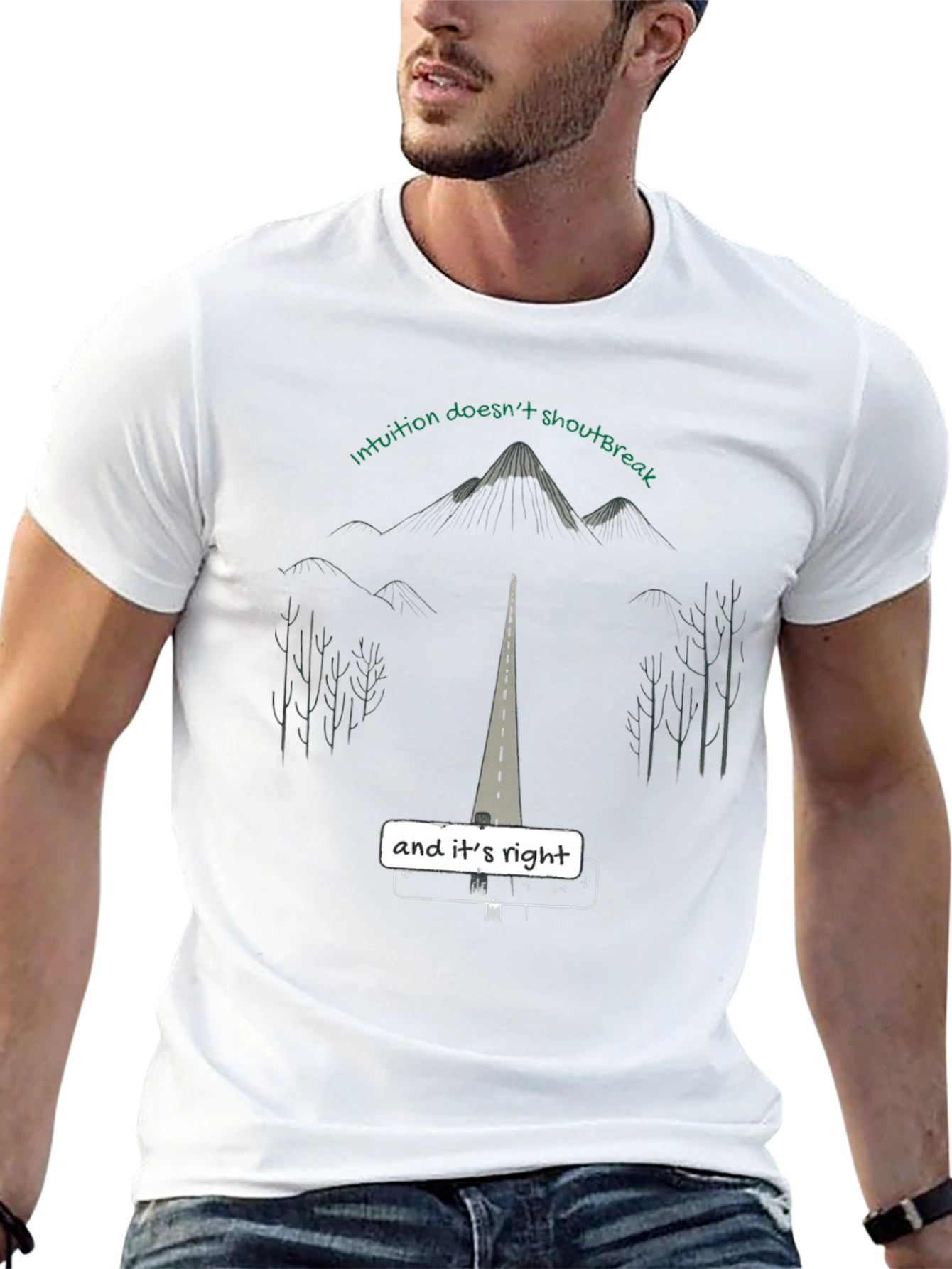 Intuition Tee - Motivational Black Graphic T-Shirt