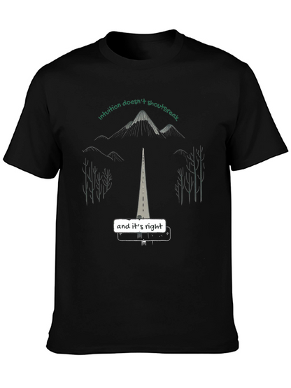 Intuition Tee - Motivational Black Graphic T-Shirt