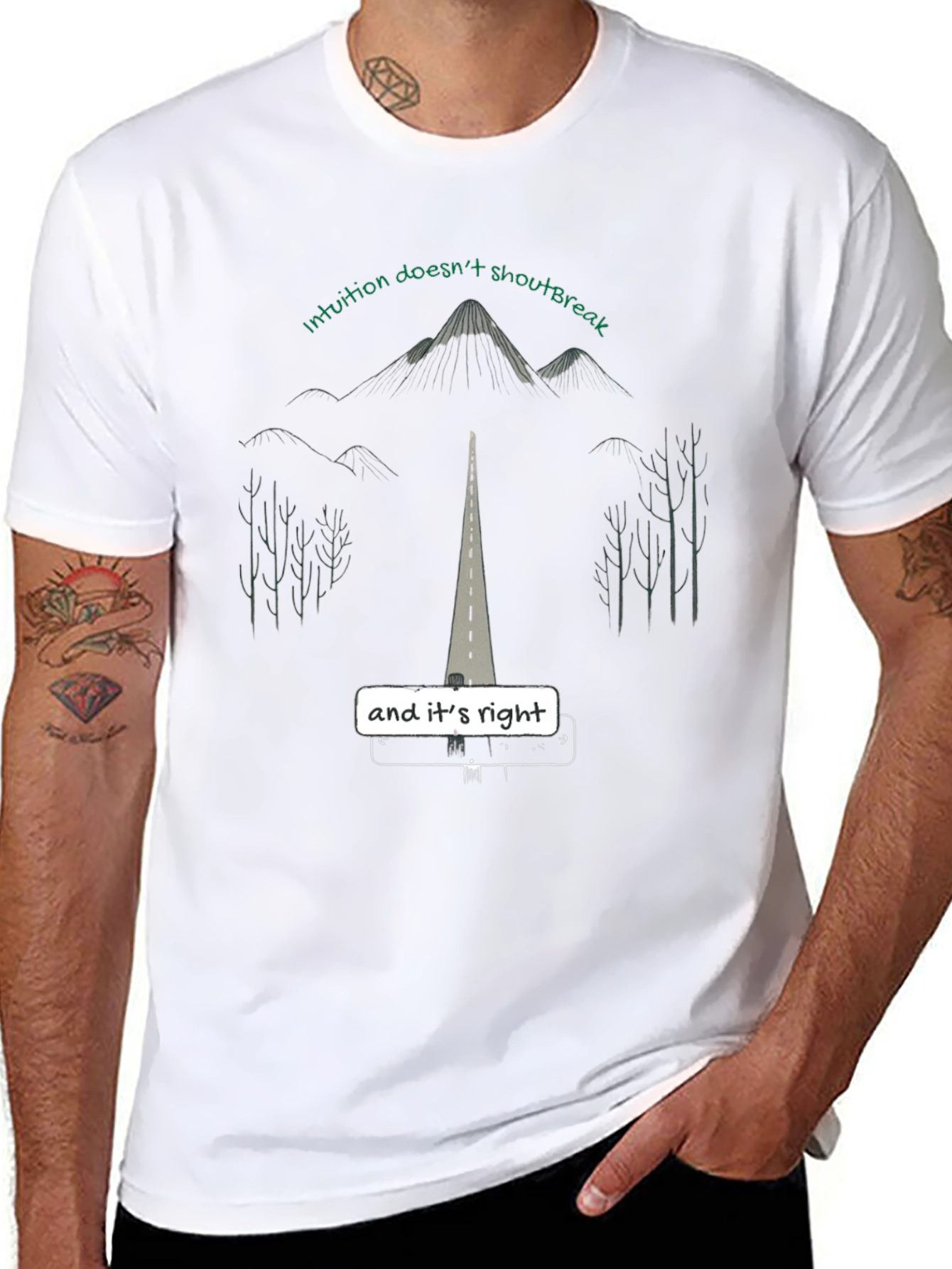 Intuition Tee - Motivational Black Graphic T-Shirt