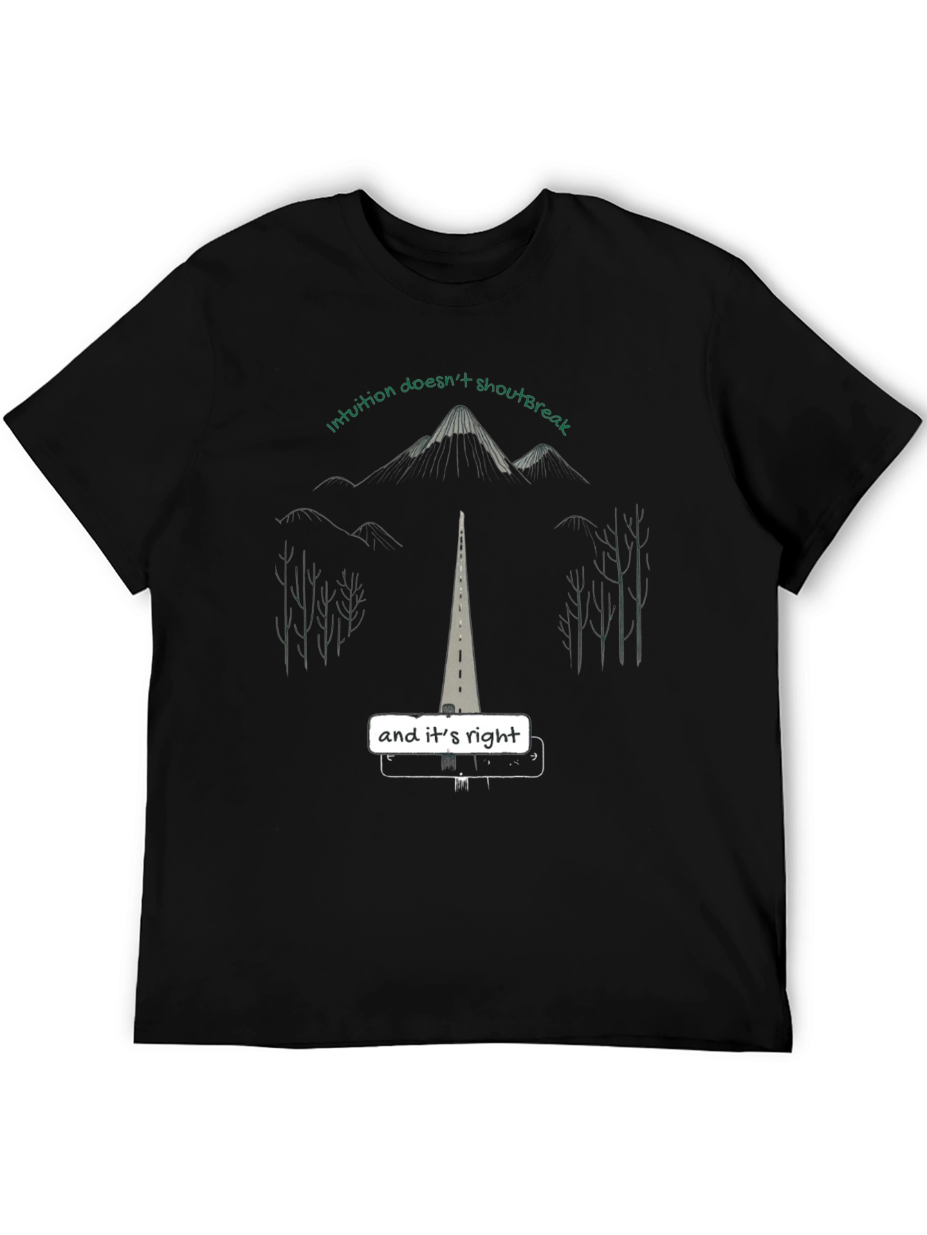 Intuition Tee - Motivational Black Graphic T-Shirt