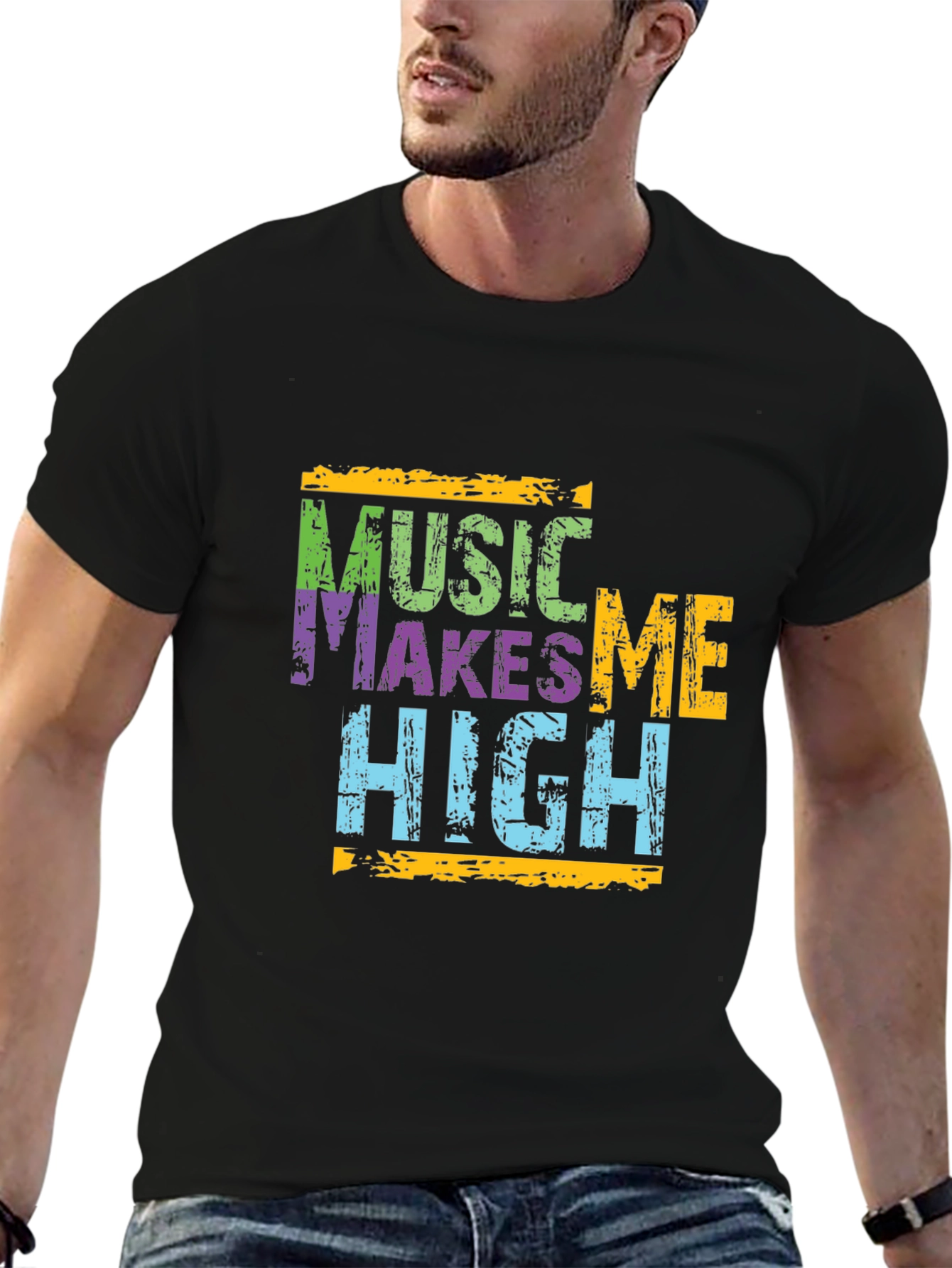 Music Makes Me High Graphic T-Shirt