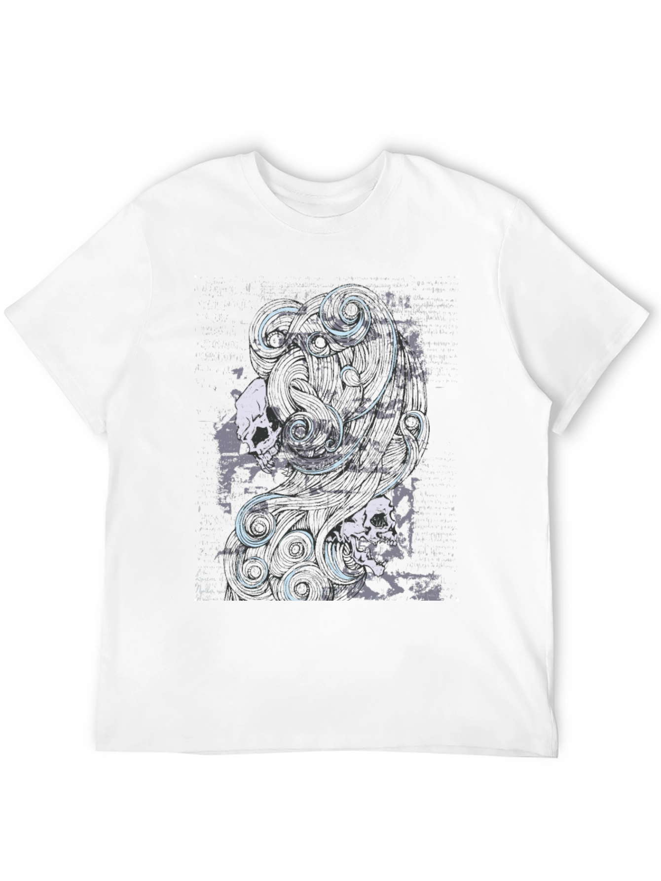 Skull & Swirls Graphic Black T-Shirt
