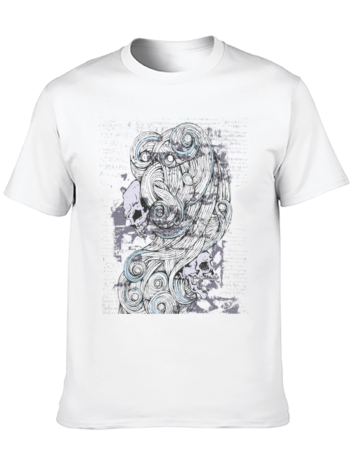 Skull & Swirls Graphic Black T-Shirt