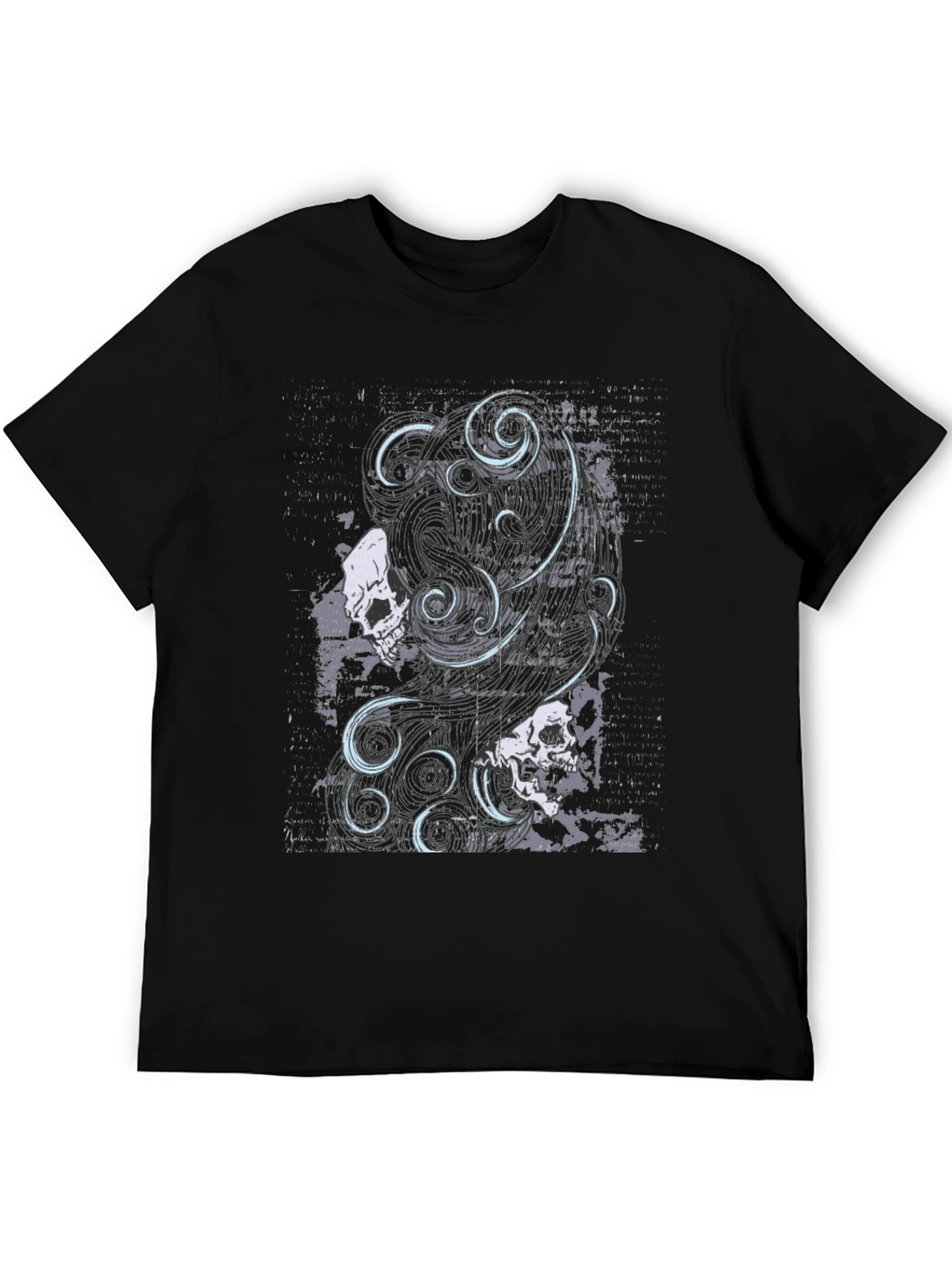 Skull & Swirls Graphic Black T-Shirt
