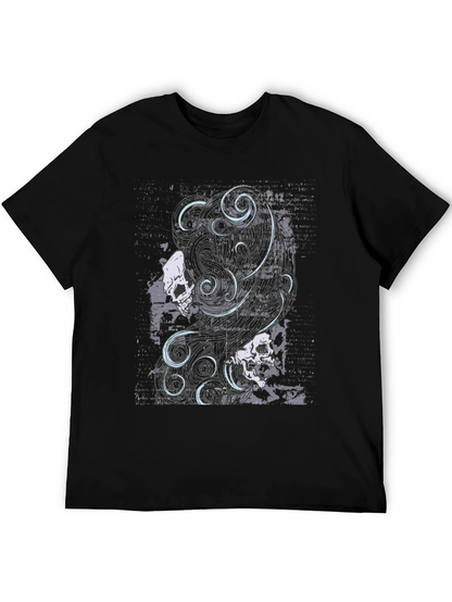 Skull & Swirls Graphic Black T-Shirt