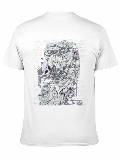 Skull & Swirls Graphic Black T-Shirt