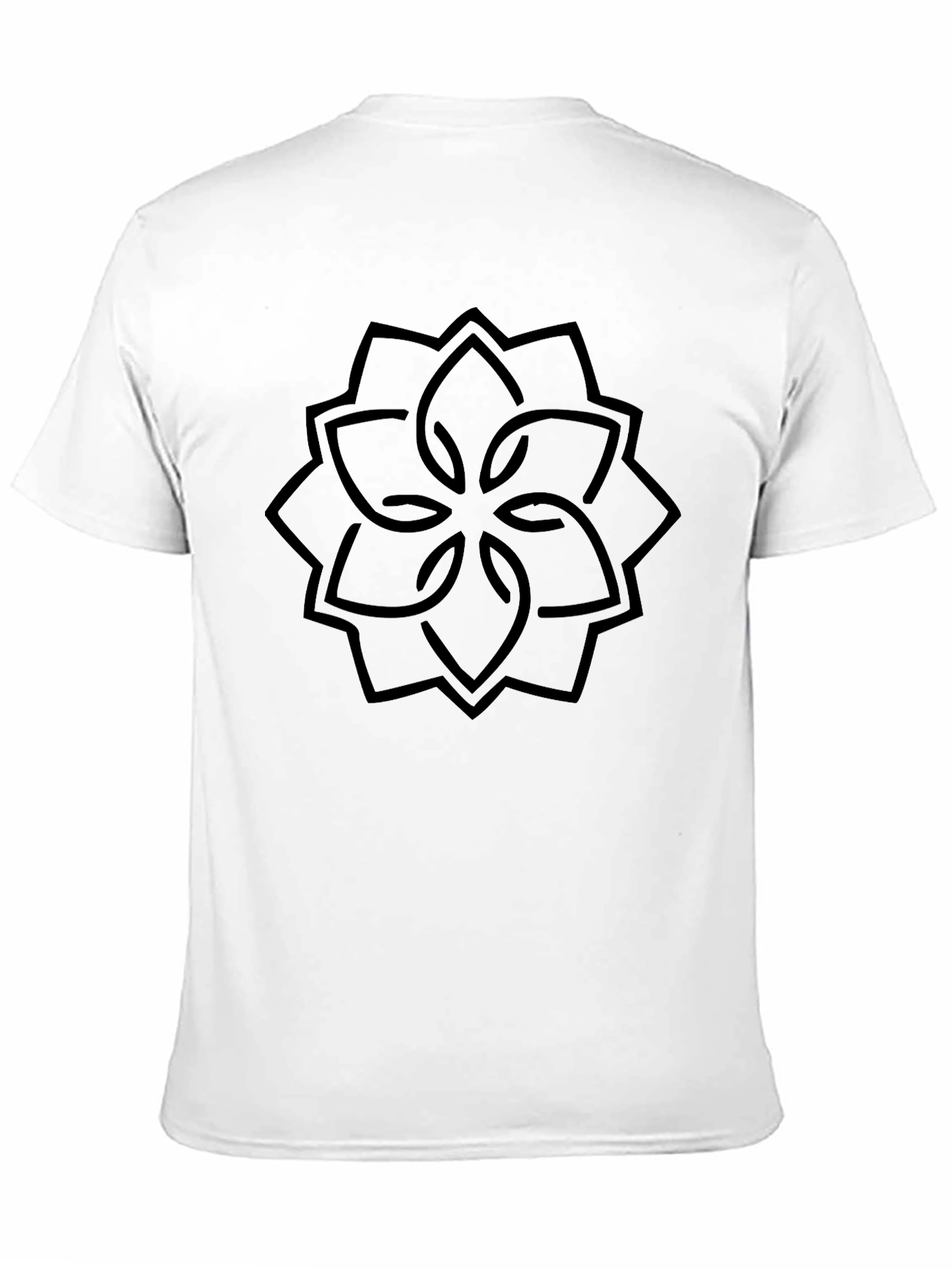 Geometric Flower Graphic Black T-Shirt