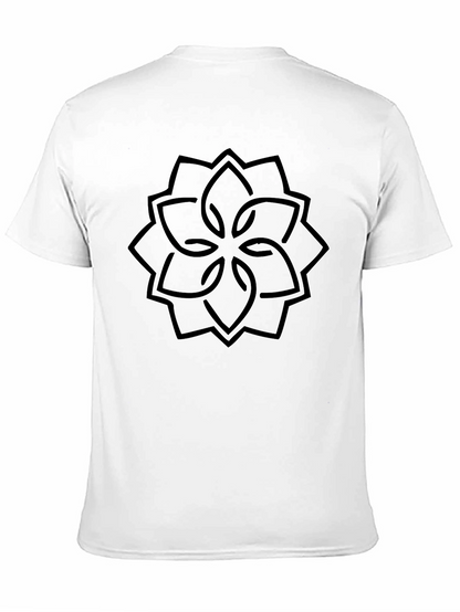 Geometric Flower Graphic Black T-Shirt