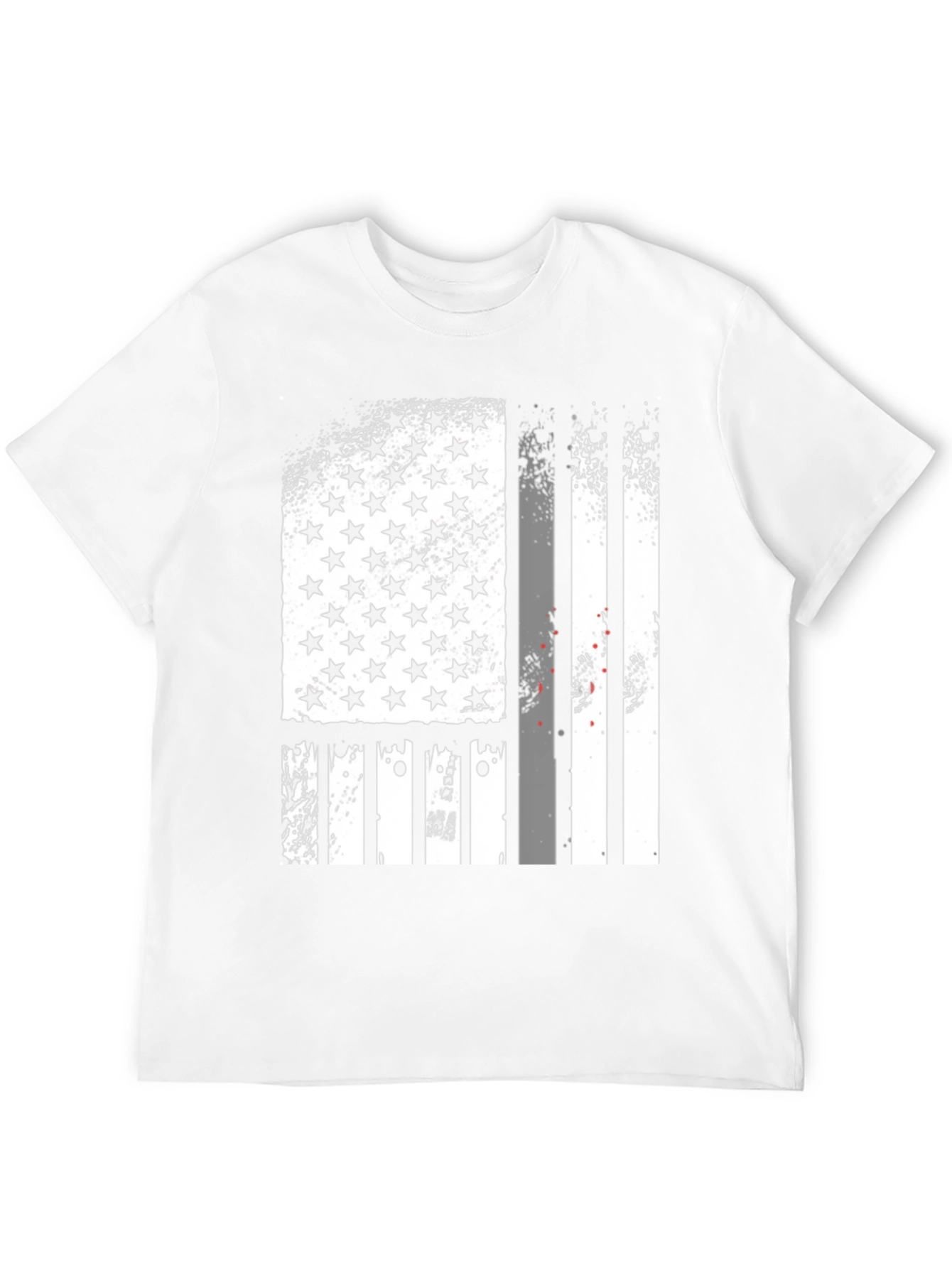 Distressed American Flag Graphic Tee - Black