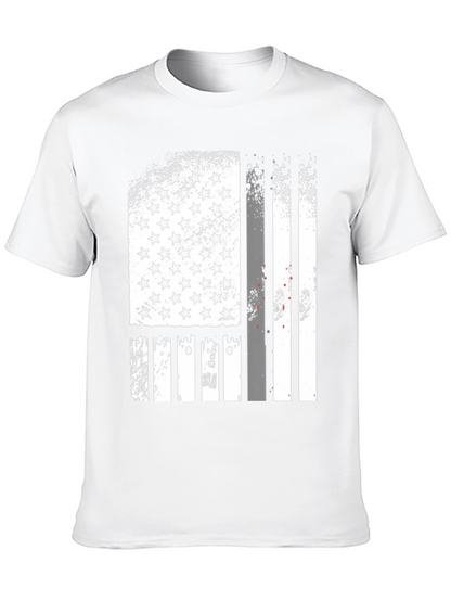 Distressed American Flag Graphic Tee - Black