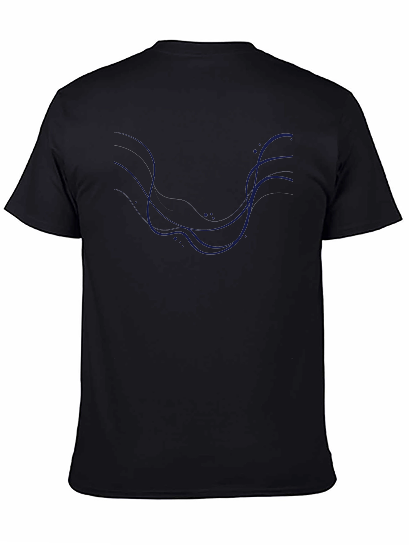 Mens Black Tee with Abstract Graphic Design
