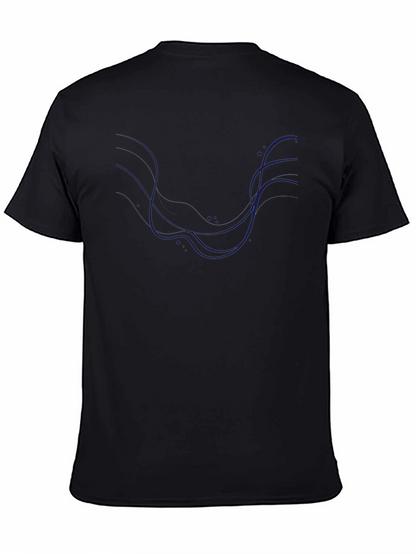 Mens Black Tee with Abstract Graphic Design