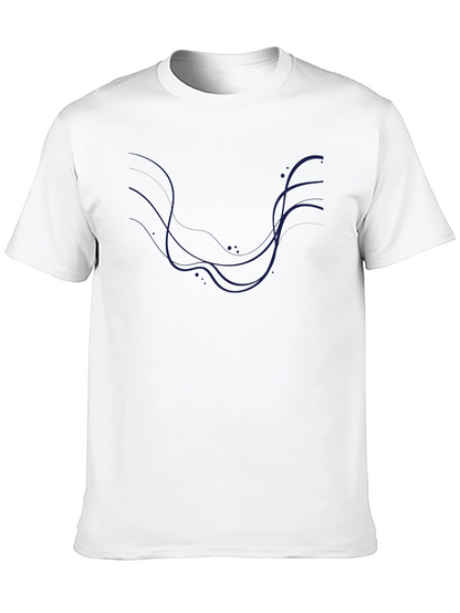 Mens Black Tee with Abstract Graphic Design