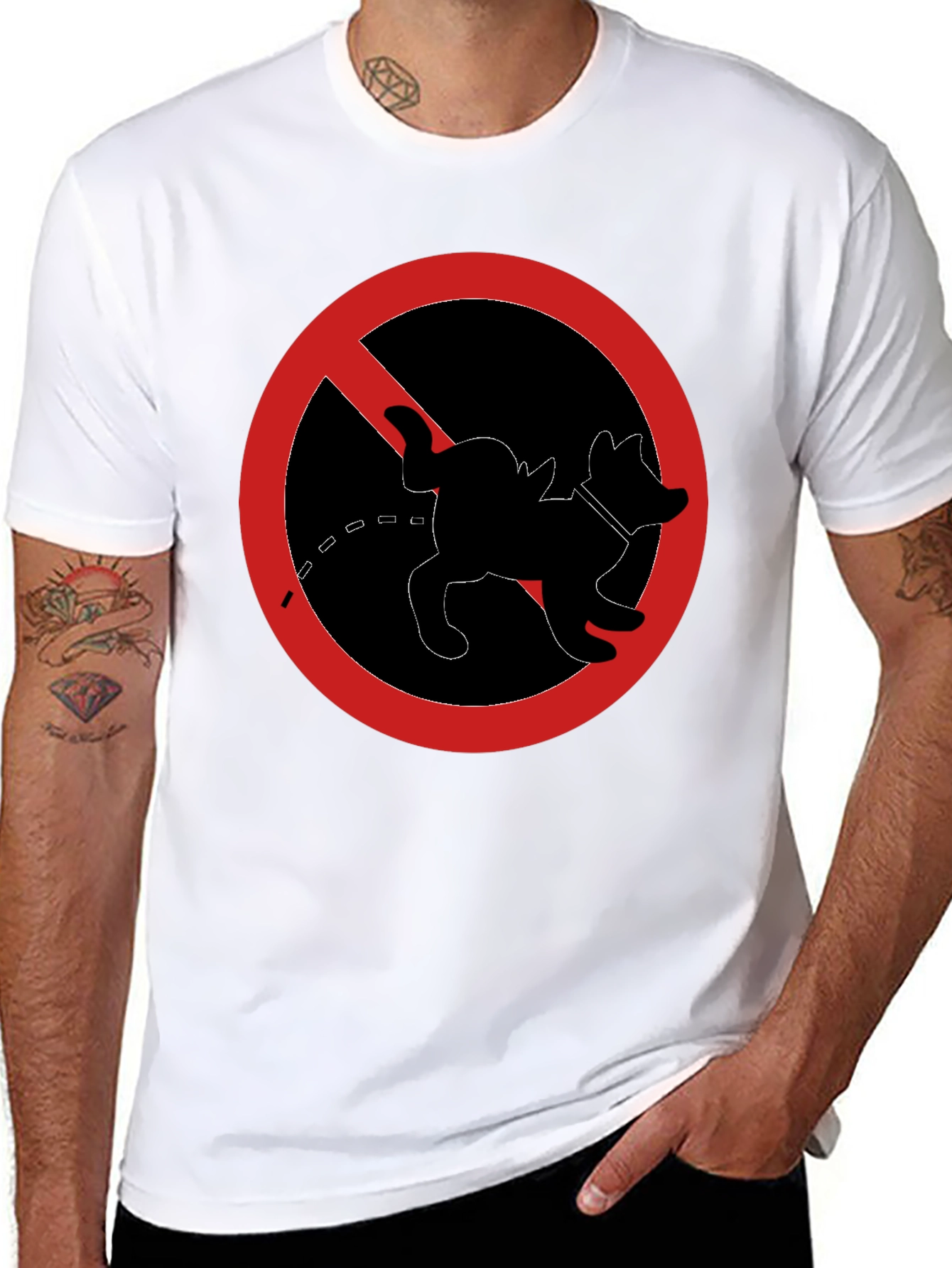 No Dog Peeing T-Shirt - Novelty Graphic Tee