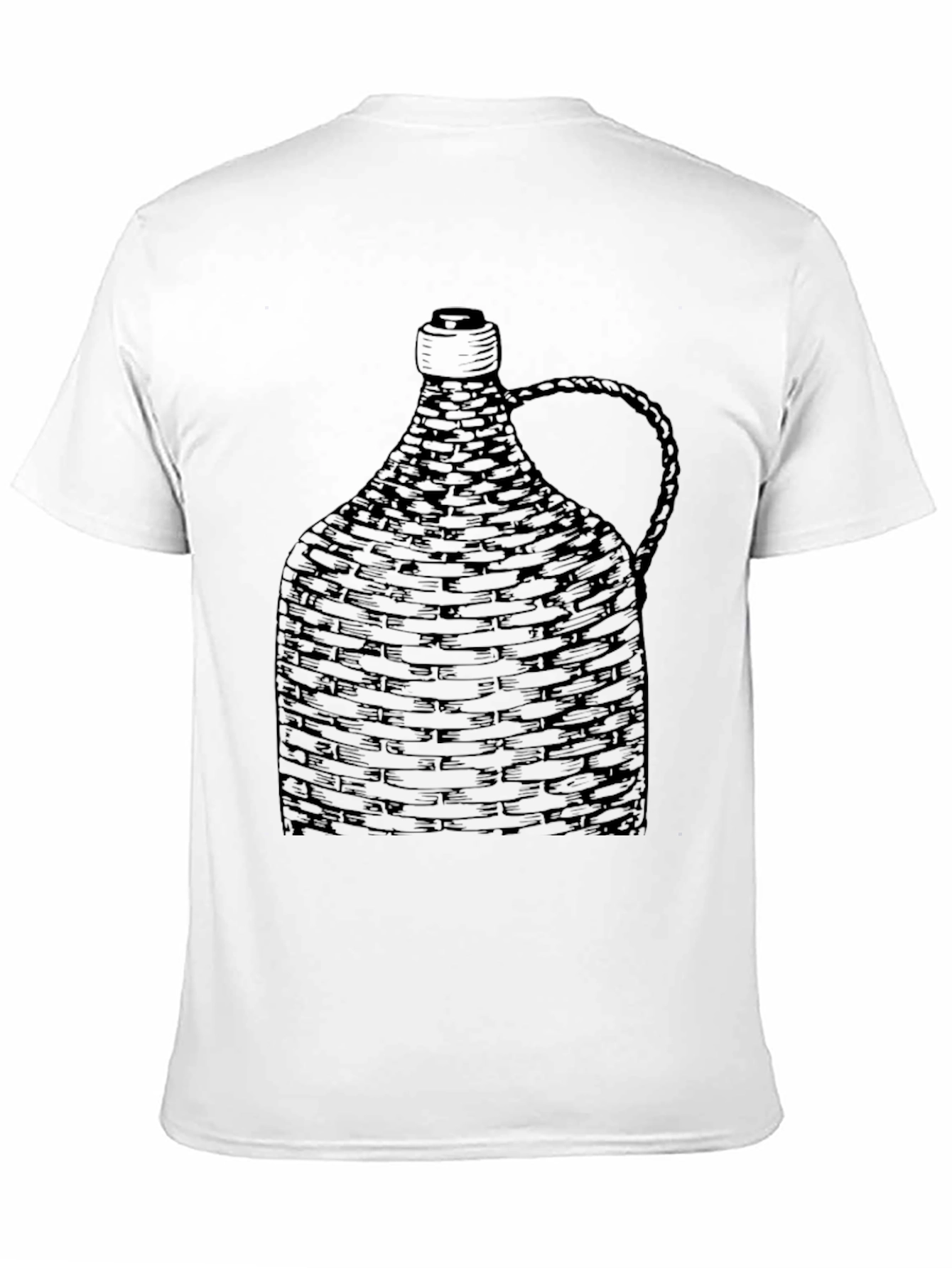 Woven Bottle Design Black T-Shirt