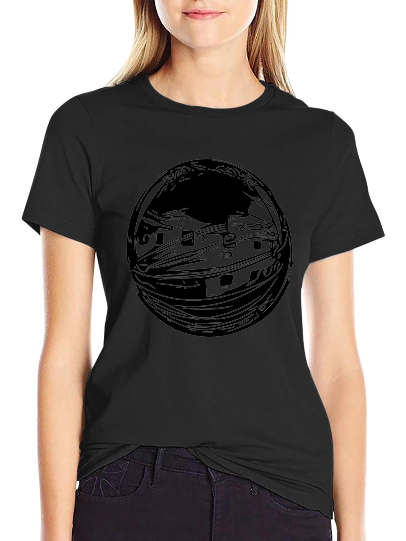 Abstract Black Graphic Tee - Mens Casual Comfort