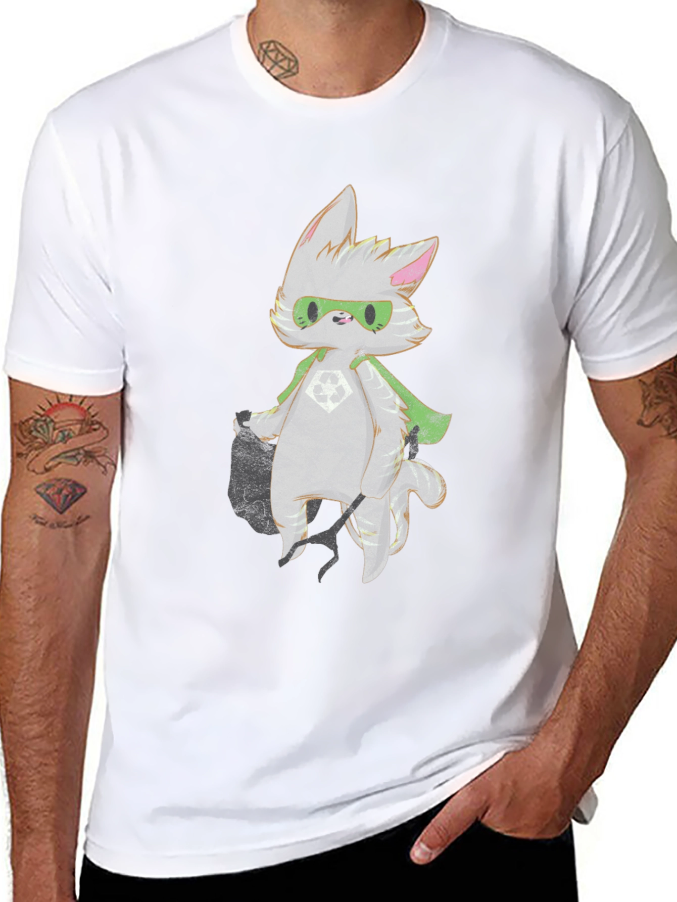 Super Cat T-Shirt - Graphic Print Tee