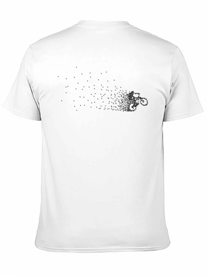 Mens Black Crew Neck T-Shirt with Subtle Chest Design